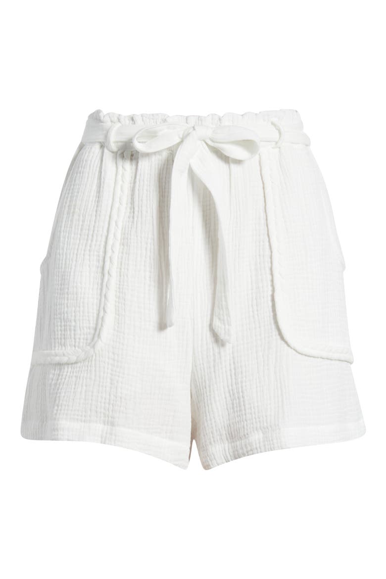 Woven Cotton Shorts, Alternate, color, WHITE
