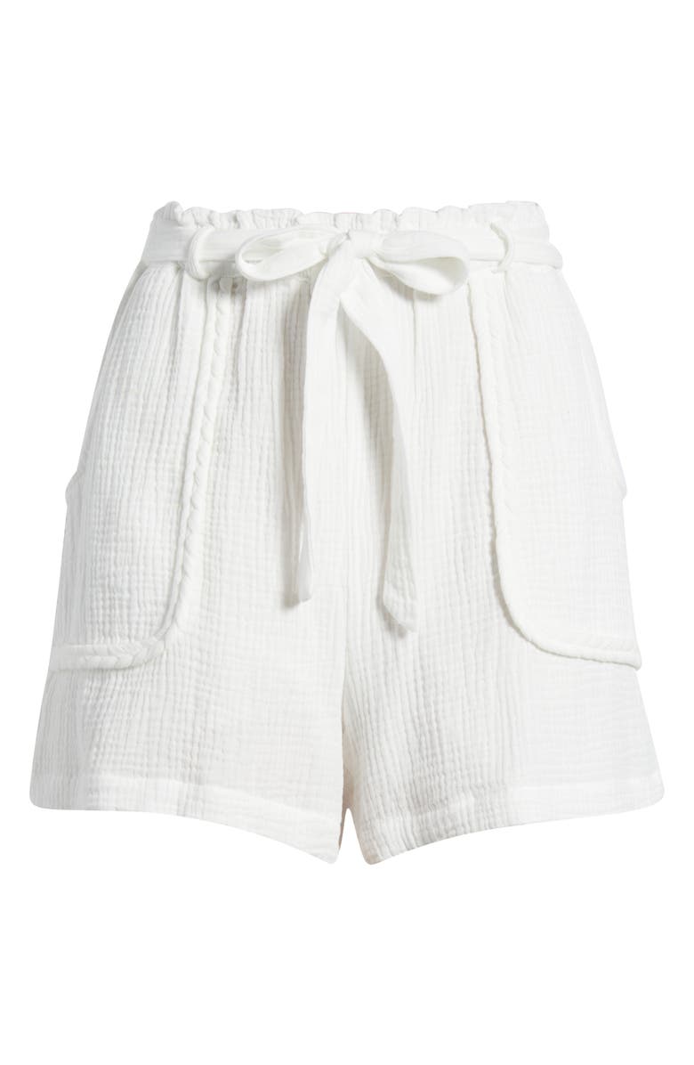 CITY BLUES Woven Cotton Shorts, Alternate, color, White