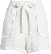 CITY BLUES Woven Cotton Shorts