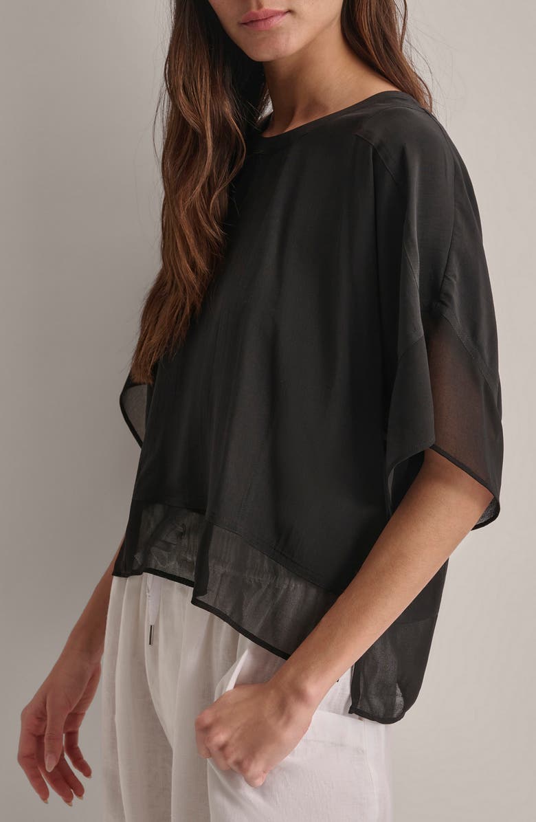 DKNY Mixed Media Dolman Sleeve Top, Alternate, color,