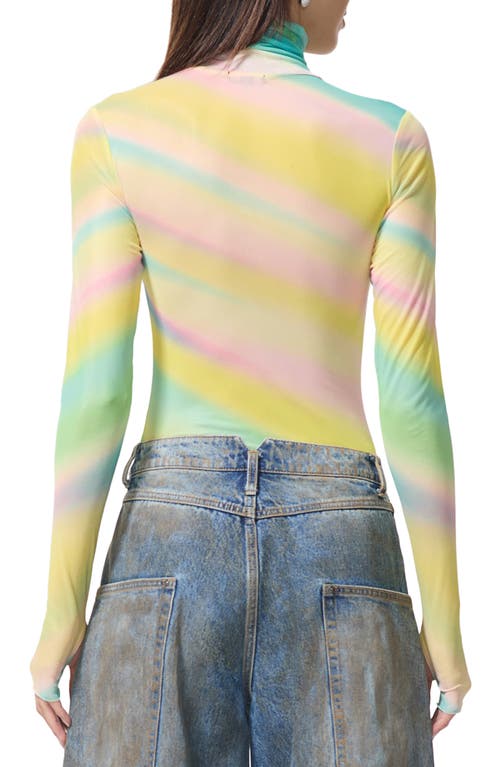 AFRM AFRM ZADIE PRINT TURTLENECK MESH TOP