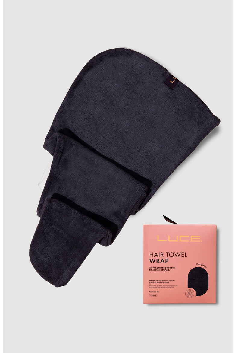 Adjustable Ultra-Absorbent Hair Towel Wrap, Main, color, BLACK