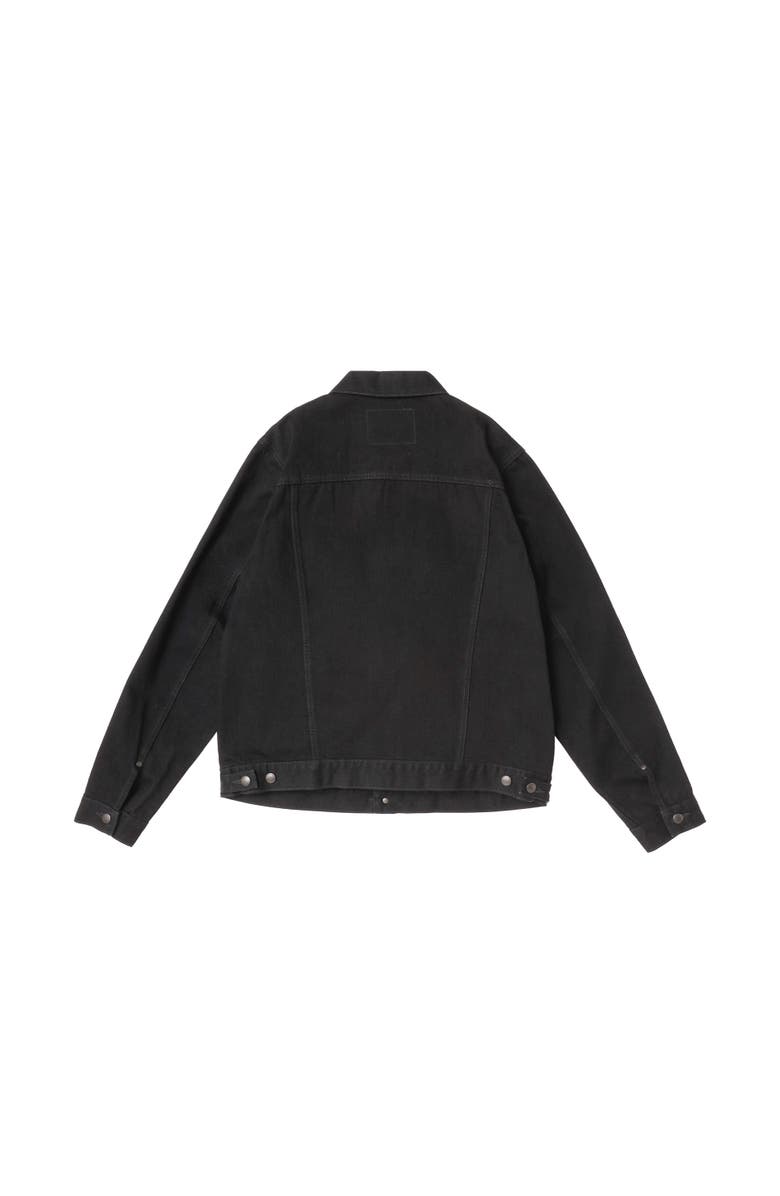 vowels Classic Trucker Jacket, Alternate, color, Black