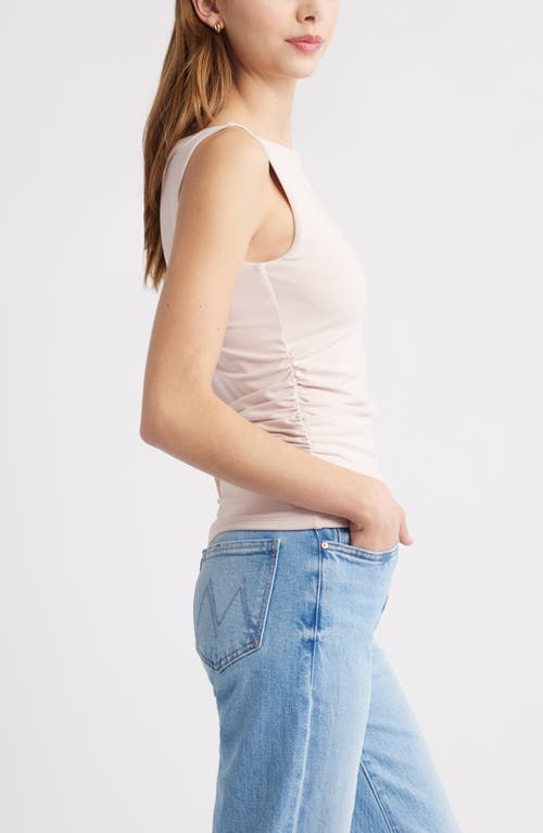 Open Edit Boat Neck Sleeveless Top In Pink Sepia