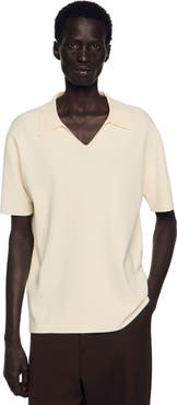 SANDRO Stretch knit polo shirt
