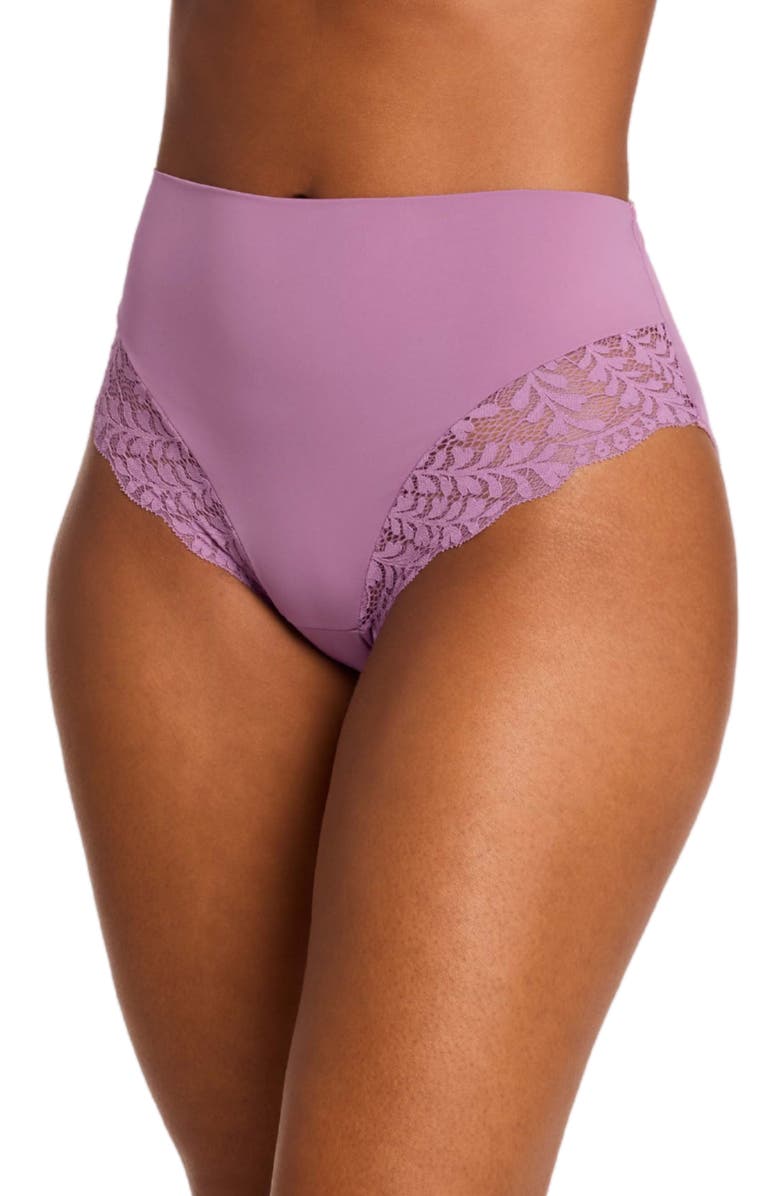 Montelle Intimates Berry Garden Lace Trim High Cut Briefs, Main, color, 