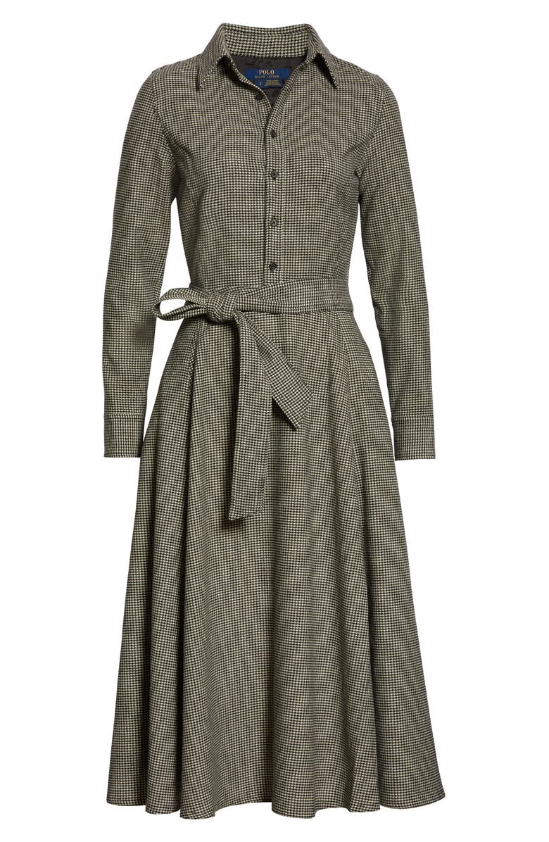 Polo Ralph Lauren Houndstooth Long Sleeve Midi Dress, Alternate, color,