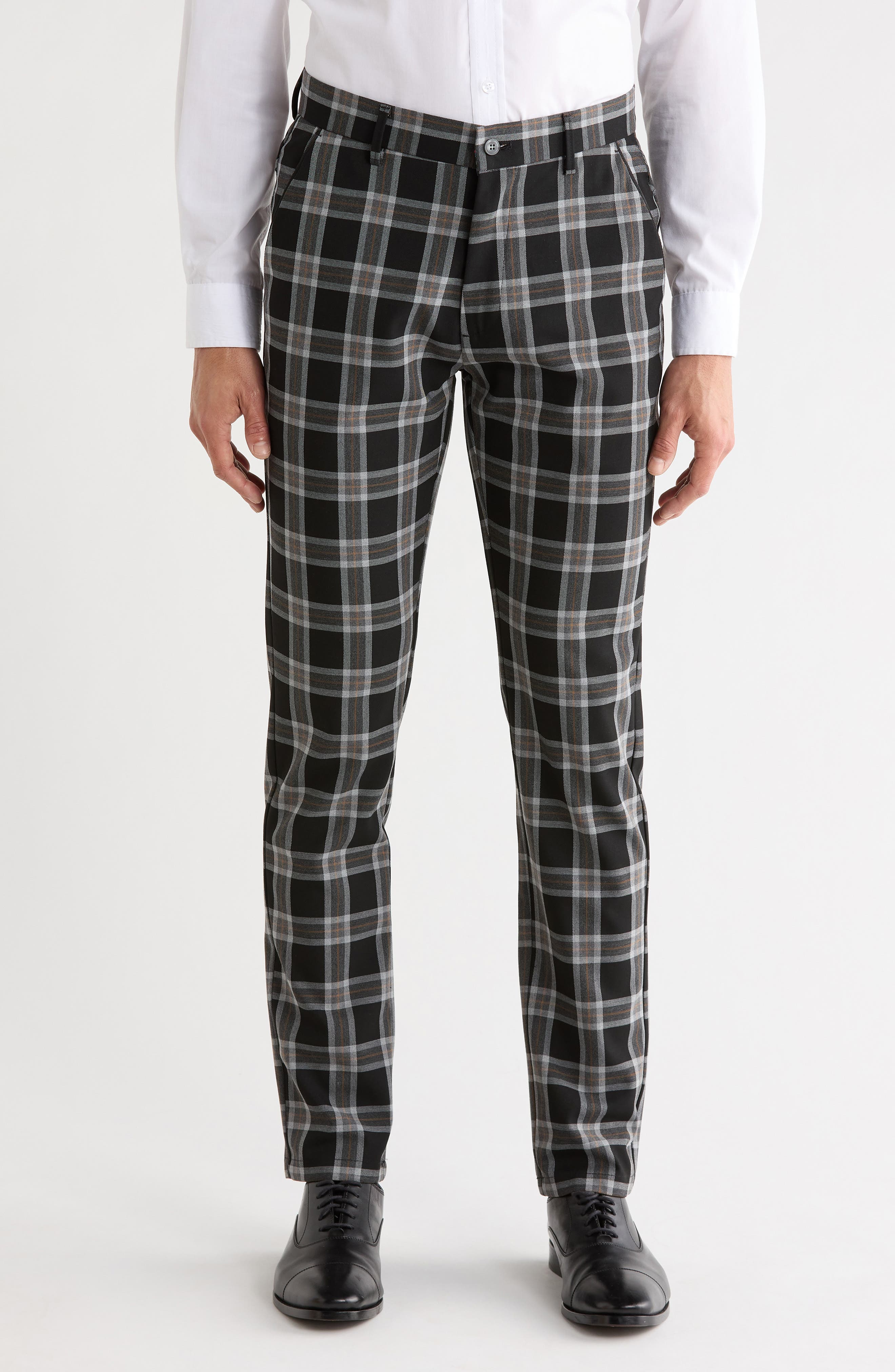 T.R. PREMIUM Plaid Straight Leg Trousers