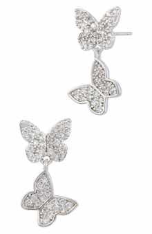 SAVVY CIE JEWELS Double Butterfly Drop Earrings