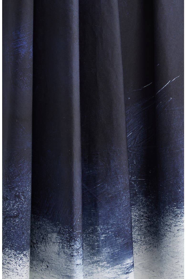 Brushed Stretch Cotton Canvas Midi Dress, Alternate, color, NAVY / WHITE SMUDGED CANVAS