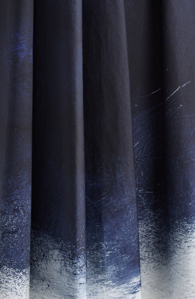 Jason Wu Collection Brushed Stretch Cotton Canvas Midi Dress, Alternate, color, Navy / White Smudged Canvas