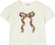 Burberry Check Bow Cotton T-shirt