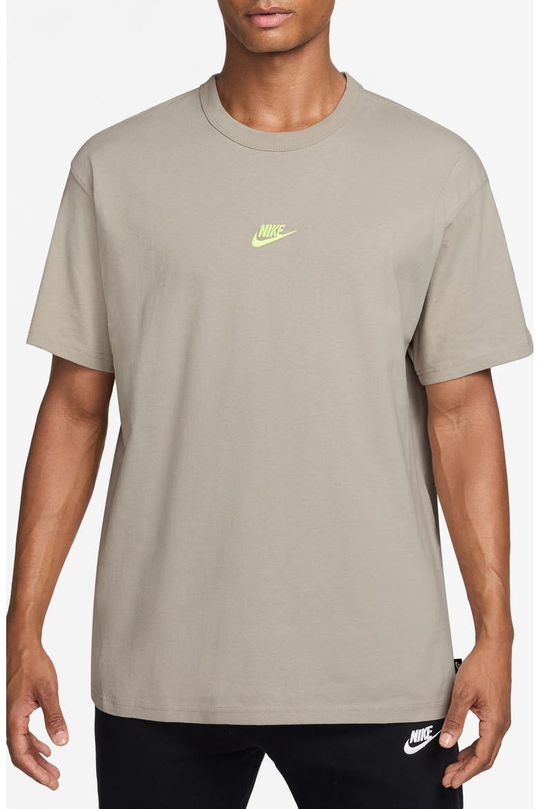 Sportswear Embroidered Swoosh Cotton T-Shirt, Main, color, CREAM