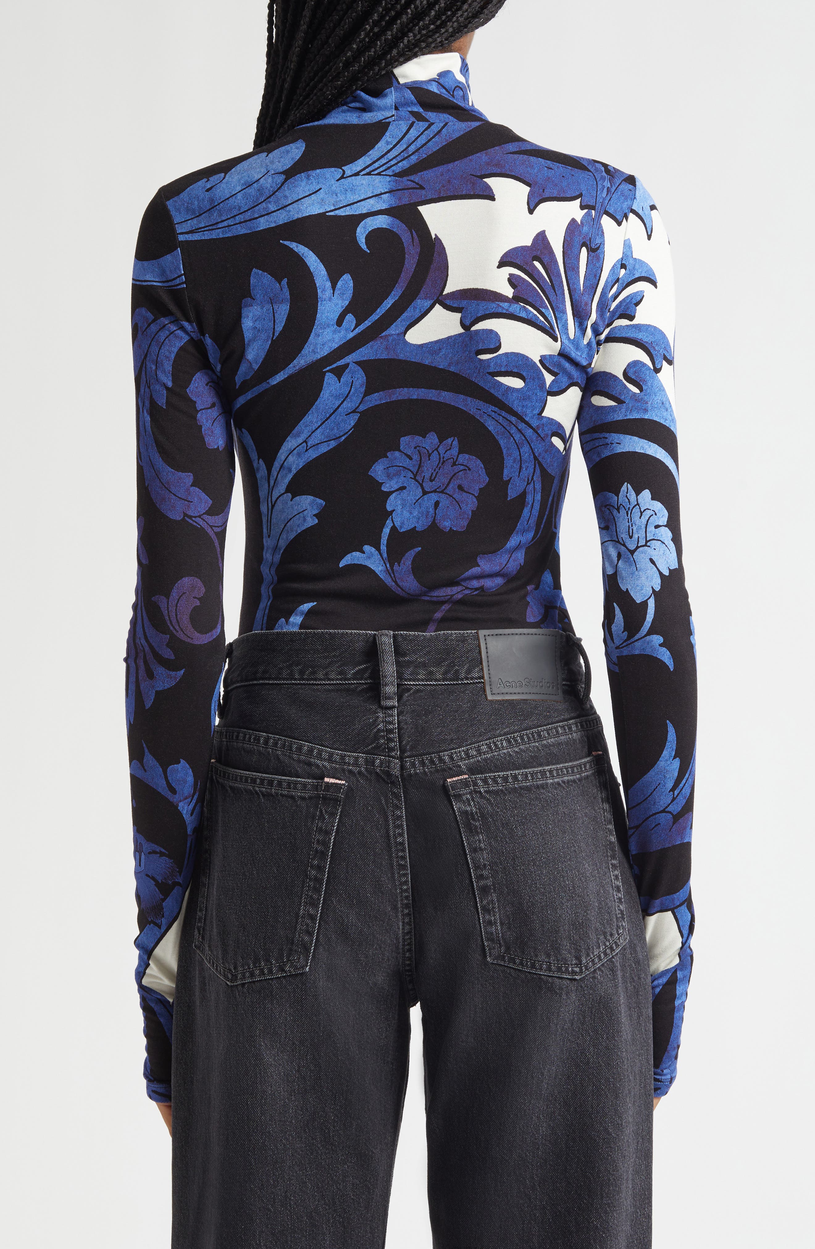 Delaina Print Turtleneck Crop Top - image 2