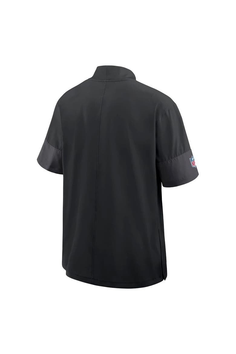 Men's Nike Black New York Jets Sideline Short Sleeve Quarter-Zip Performance Coach Jacket, Alternate, color, Black