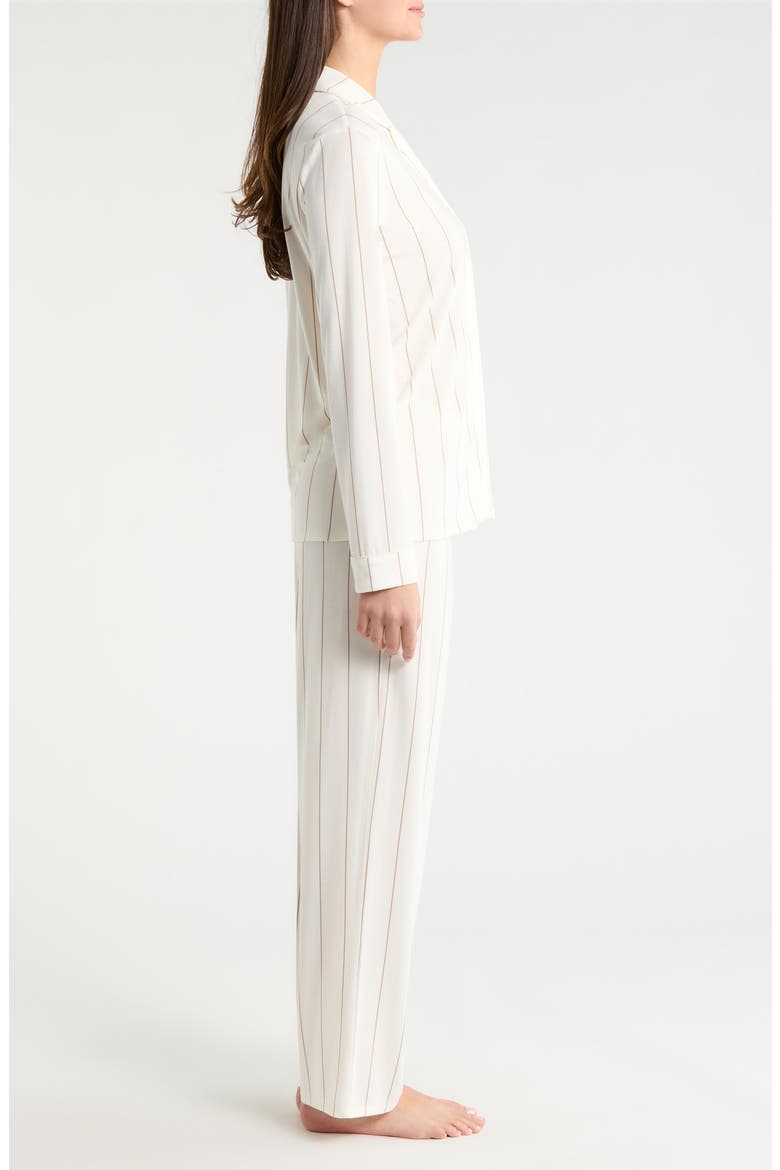 Moonlight Eco Knit Pajamas, Alternate, color, IVORY- TAN CALM PINSTRIPE