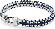 Nialaya Navy Woven Box Chain Bracelet