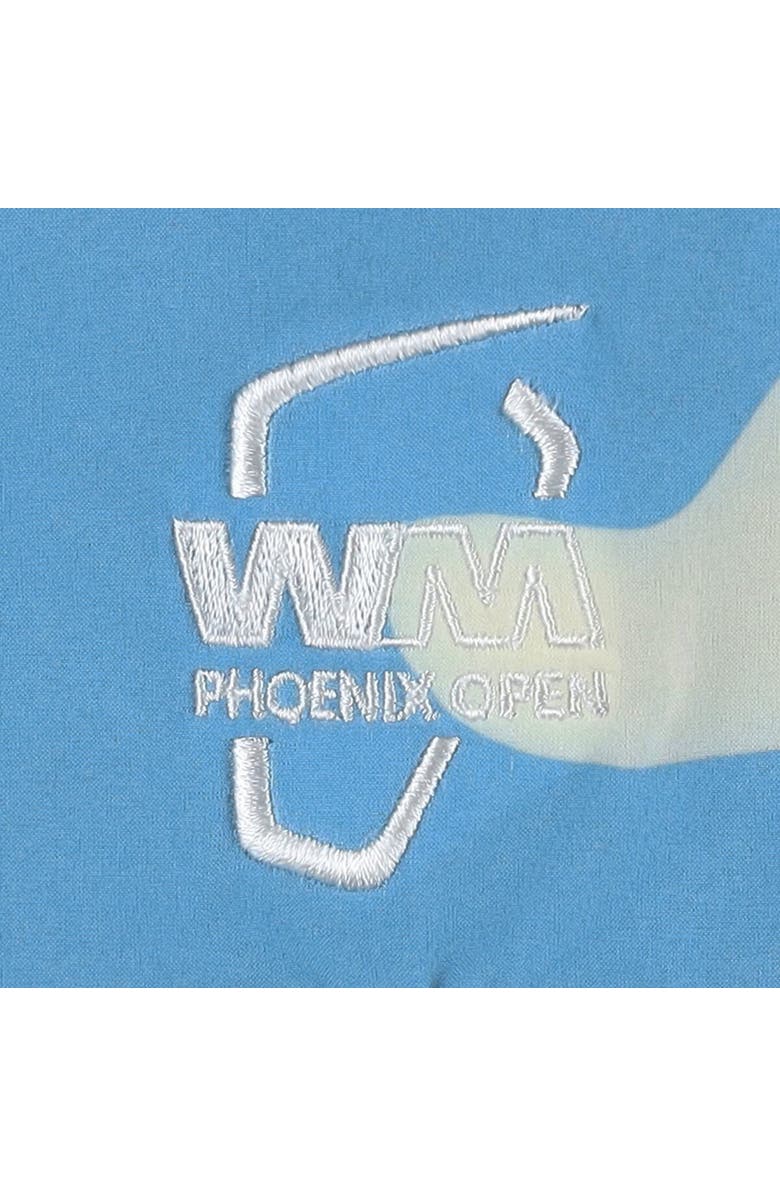 PUMA Men's Puma x PTC Blue WM Phoenix Open Print MATTR Button-Up Shirt, Alternate, color, Blue