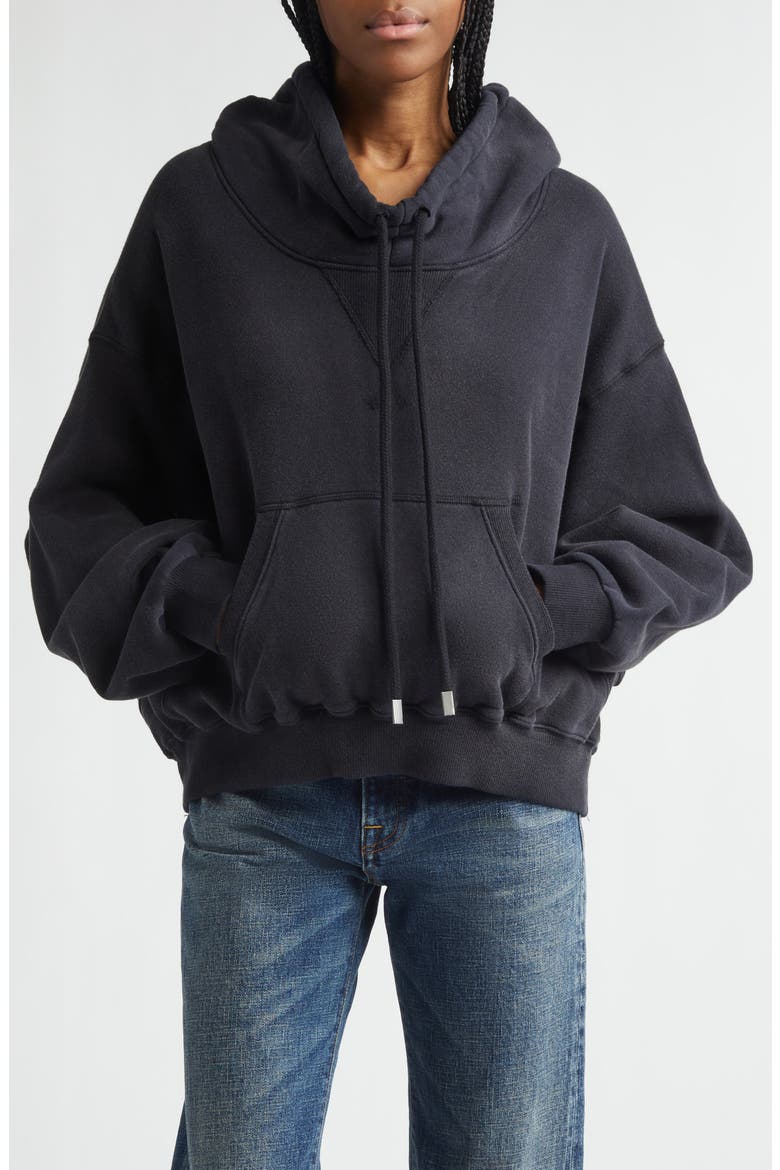 Crop Hoodie, Main, color, BLACK
