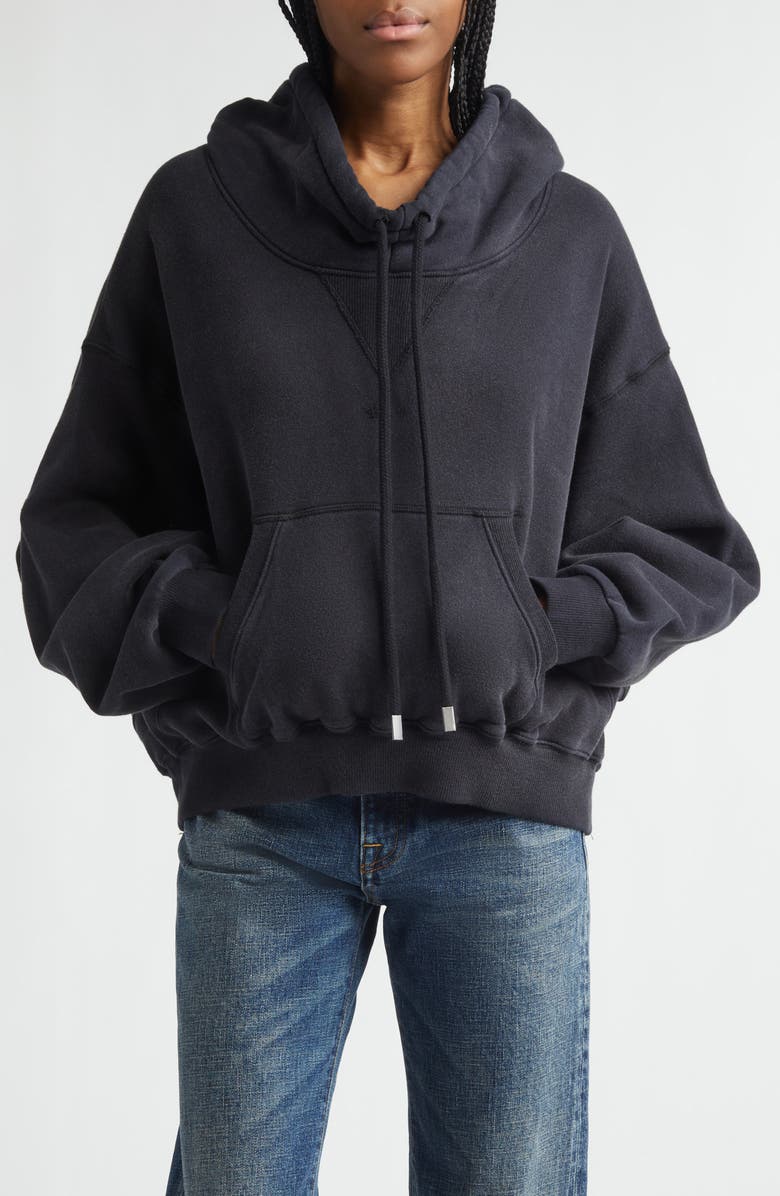 R13 Crop Hoodie, Main, color, Black