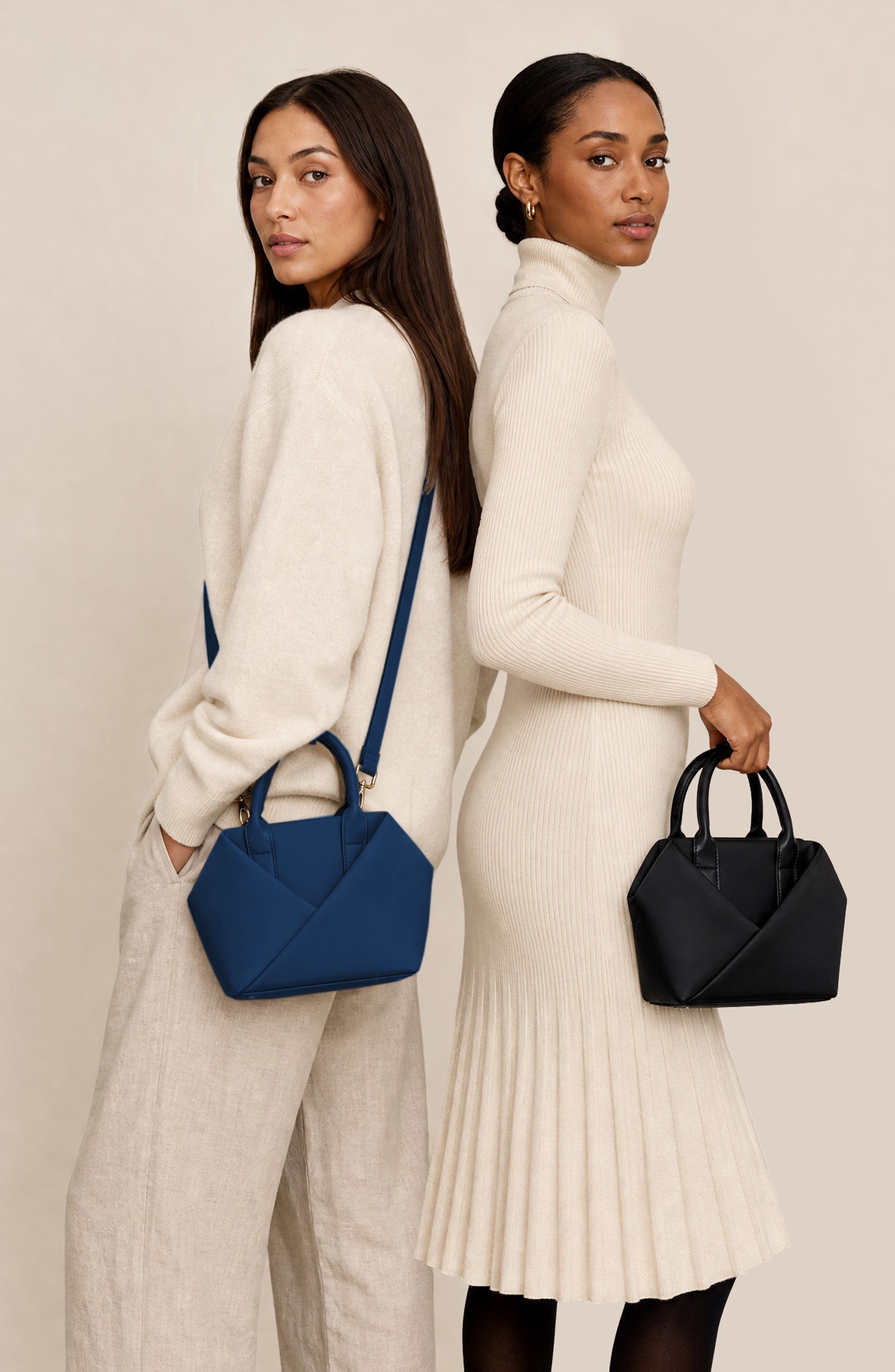Small Origami Crossbody Tote and Handbag For Women, Alternate, color, Navy Blue