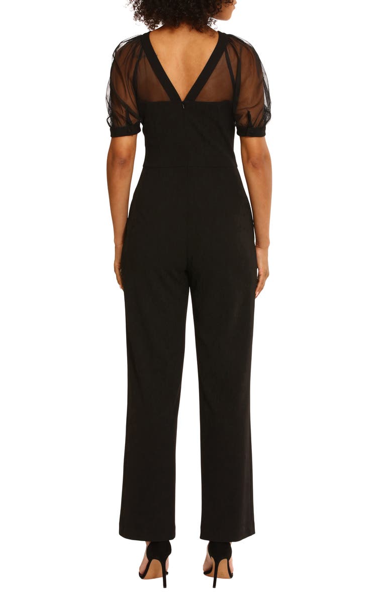 Maggy London Jumpsuit with Scalloped V Neckline