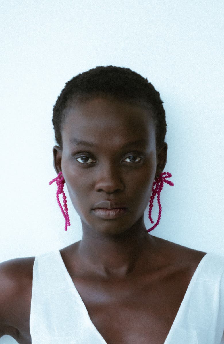 COMPLETEDWORKS Chalcedony Beaded Drop Earrings, Alternate, color, Pink