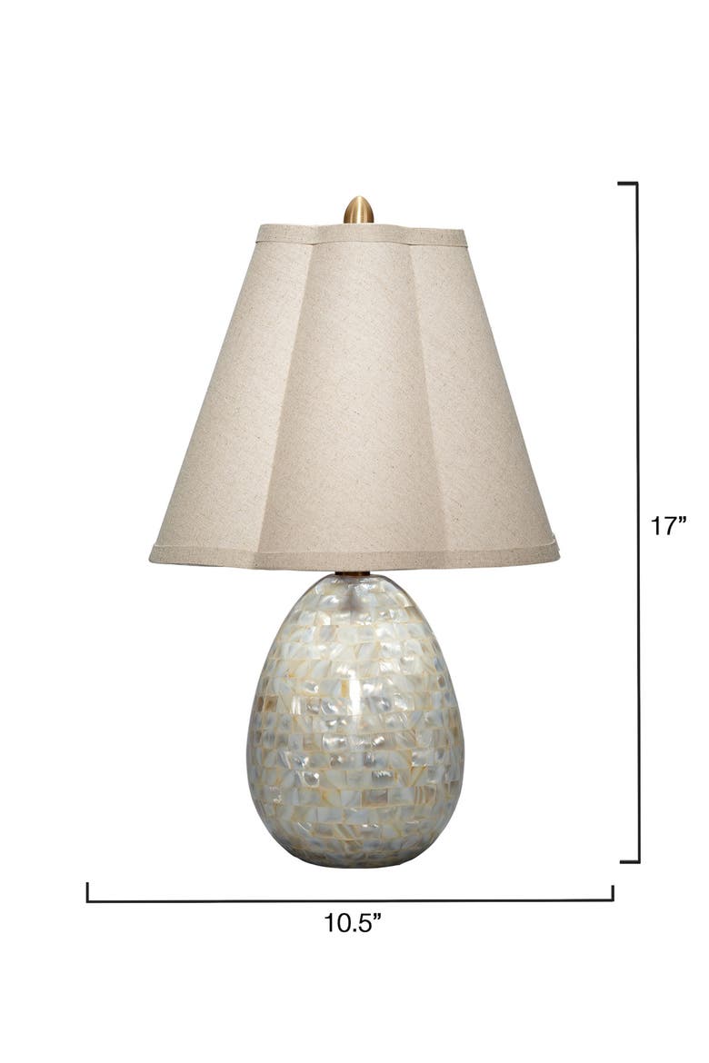 Capsule Mother of Pearl Table Lamp with Linen Shade, Alternate, color, White