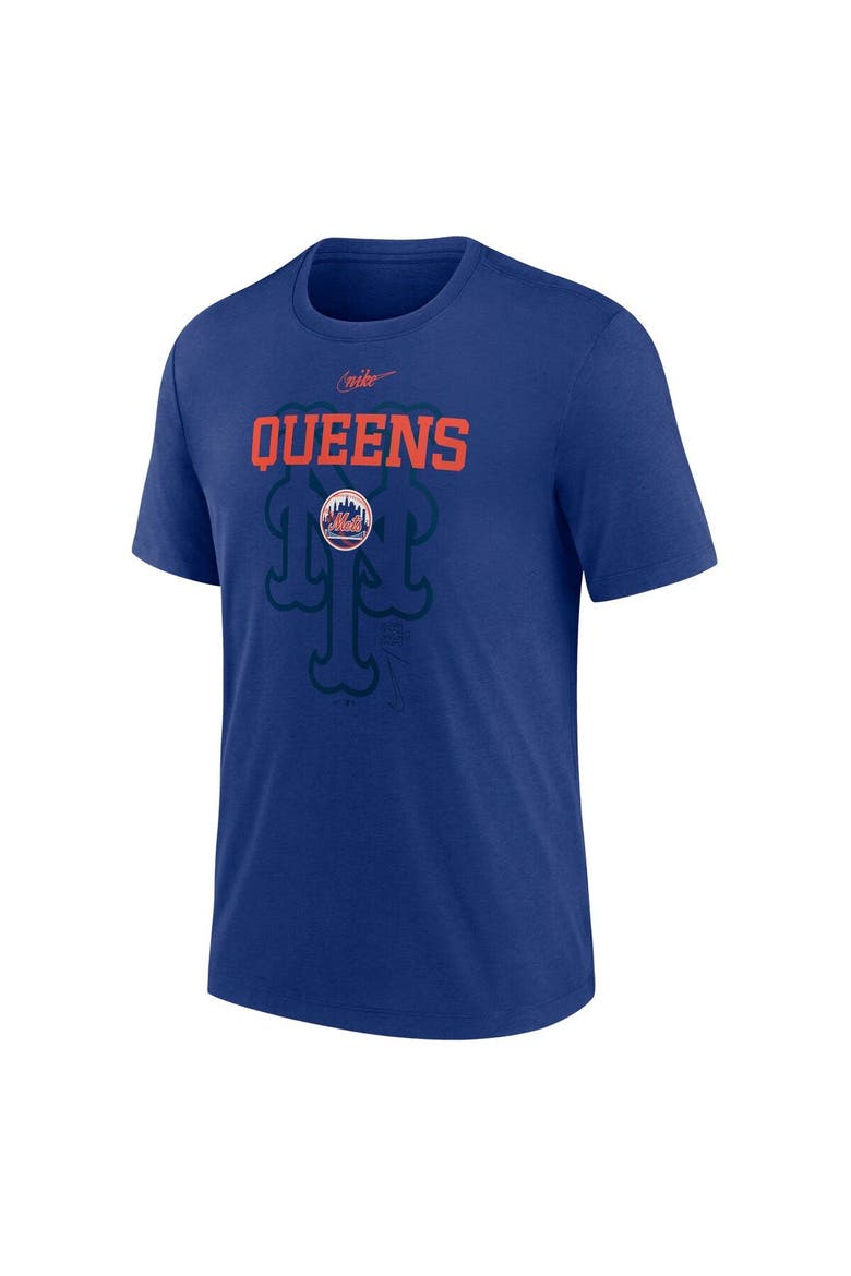 Men's Nike  Royal New York Mets Rewind Retro Tri-Blend T-Shirt, Alternate, color, Royal