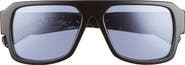 Prada 56mm Mirrored Pilot Sunglasses