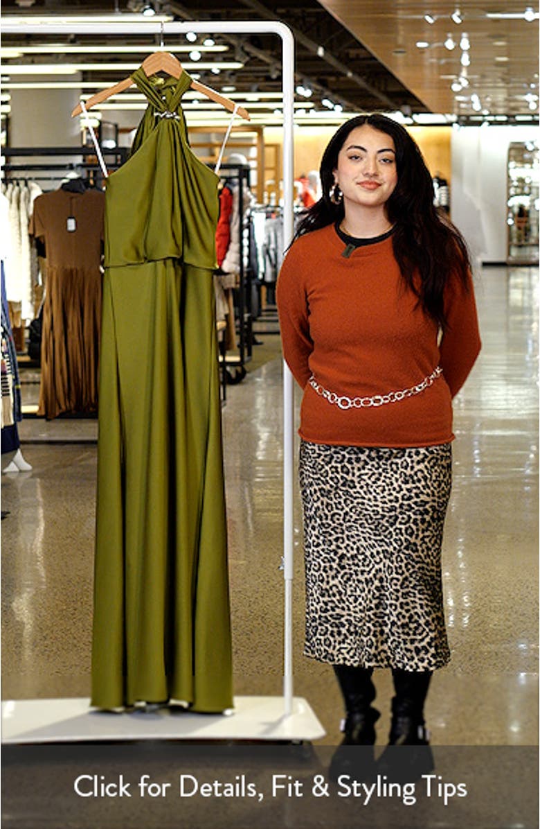 Wynn Halter Charmeuse Gown, sales video thumbnail