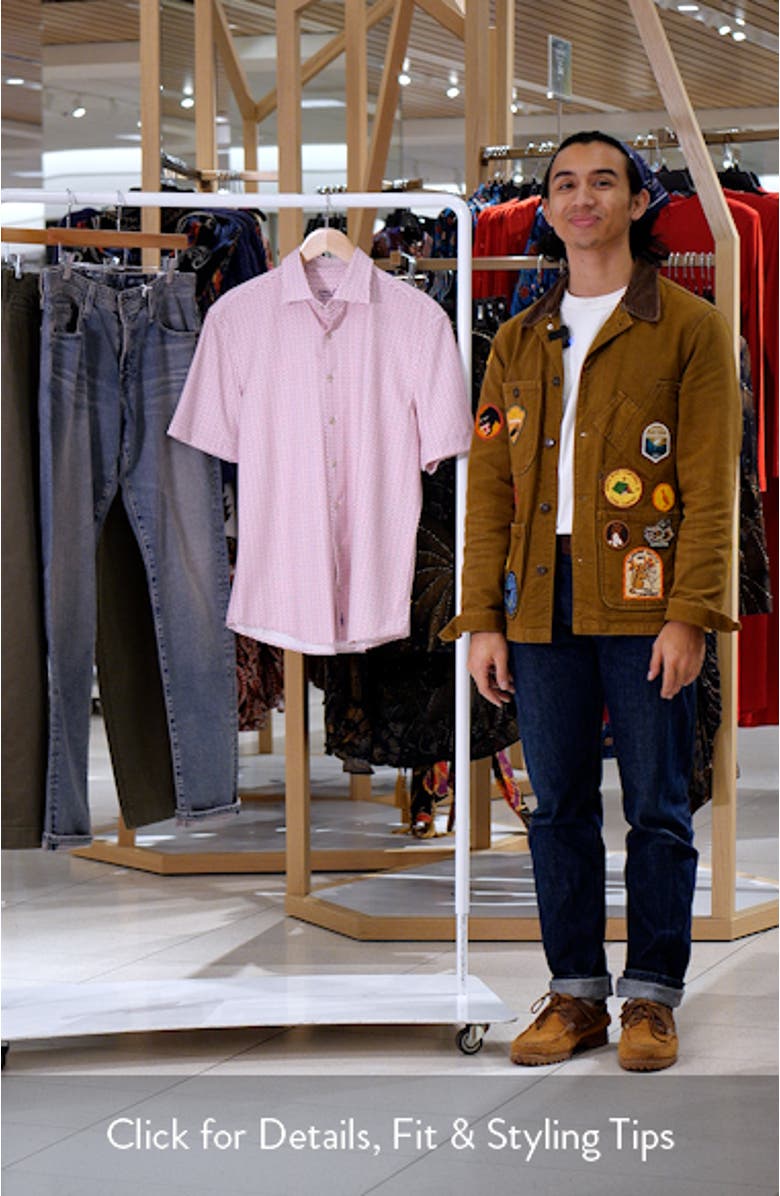 Caspian Hangin' Out Abstract Floral Short Sleeve Knit Button-Up Shirt, sales video thumbnail