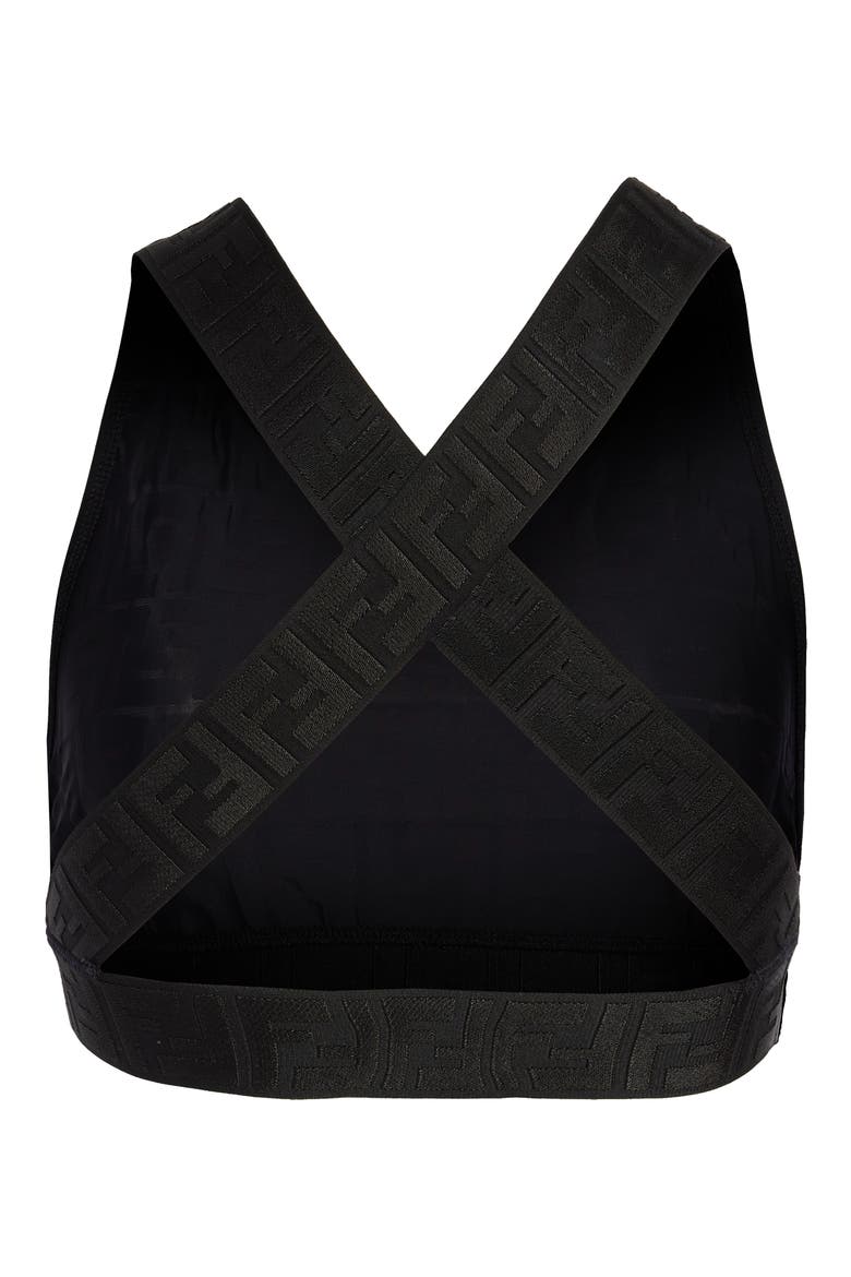 Fendirama FF Logo Crop Top, Alternate, color, BLACK