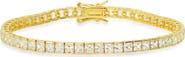 Queen Jewels Sterling Silver Princess Cut Cubic Zirconia Tennis Bracelet