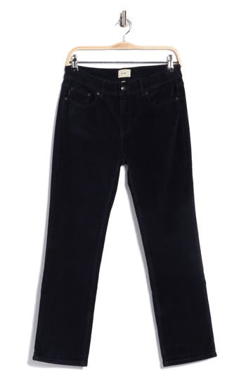 Dl1961 Mara Mid Rise Ankle Straight Leg Velvet Jeans In Black