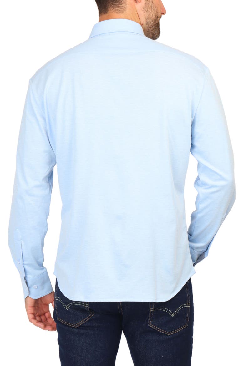 Micro Pique Long Sleeve Button-Up Shirt, Alternate, color, LIGHT BLUE