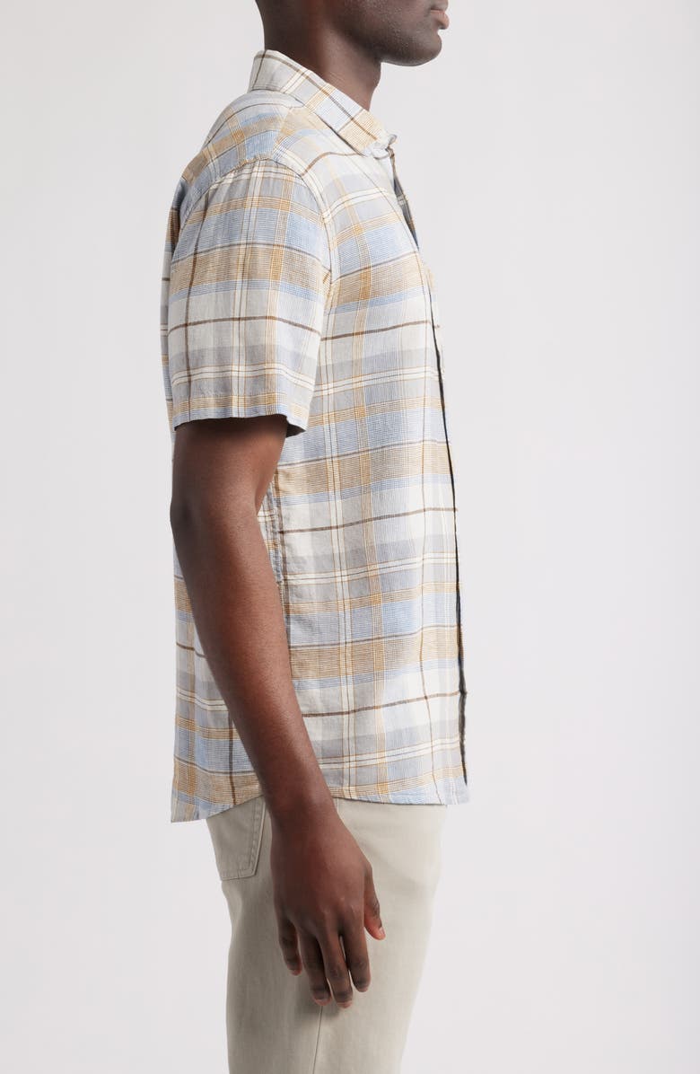 Pendleton Dawson Plaid Linen Blend Button-Up Shirt, Alternate, color, Grey Multi Plaid