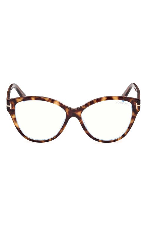 Tom Ford 54mm Cat Eye Blue Light Blocking Optical Glasses In Multi