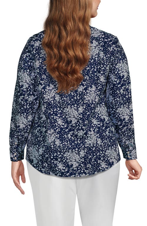 LANDS' END LANDS' END PLUS SIZE NO IRON BUTTON FRONT SHIRT
