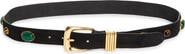 Veronica Beard Stone Embellished Leather Arc Belt