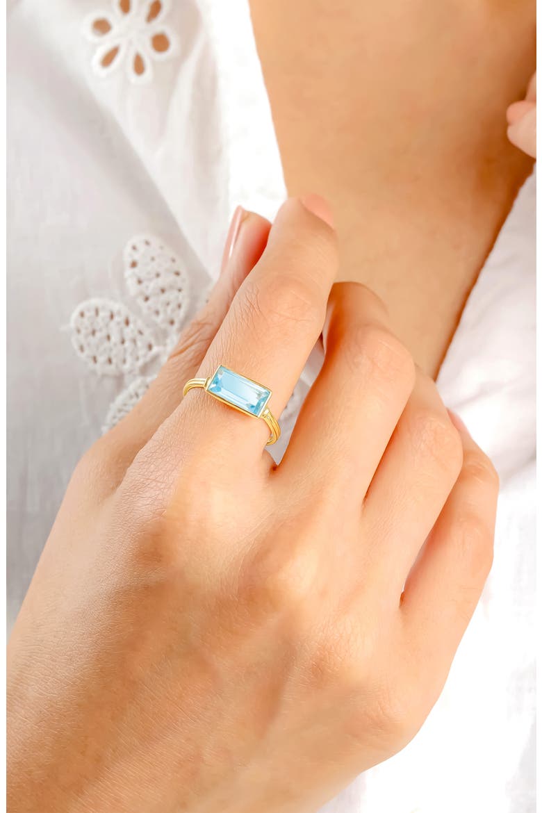 Blue Quartz Gold Plated Ring, Alternate, color, BLUE