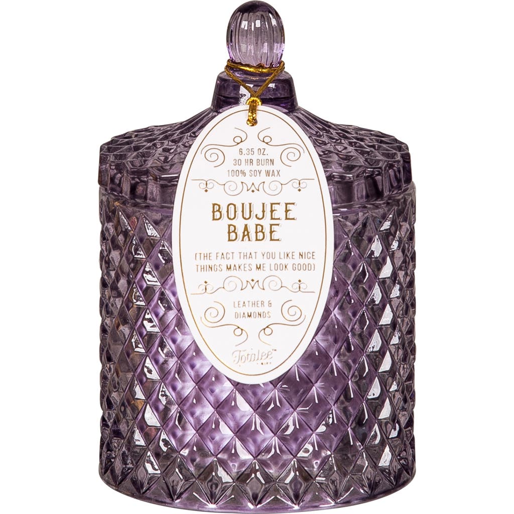 Totalee Gift Crystal Purple Boujee Babe Candle Wax Purple 6.35 oz Burn Time 30