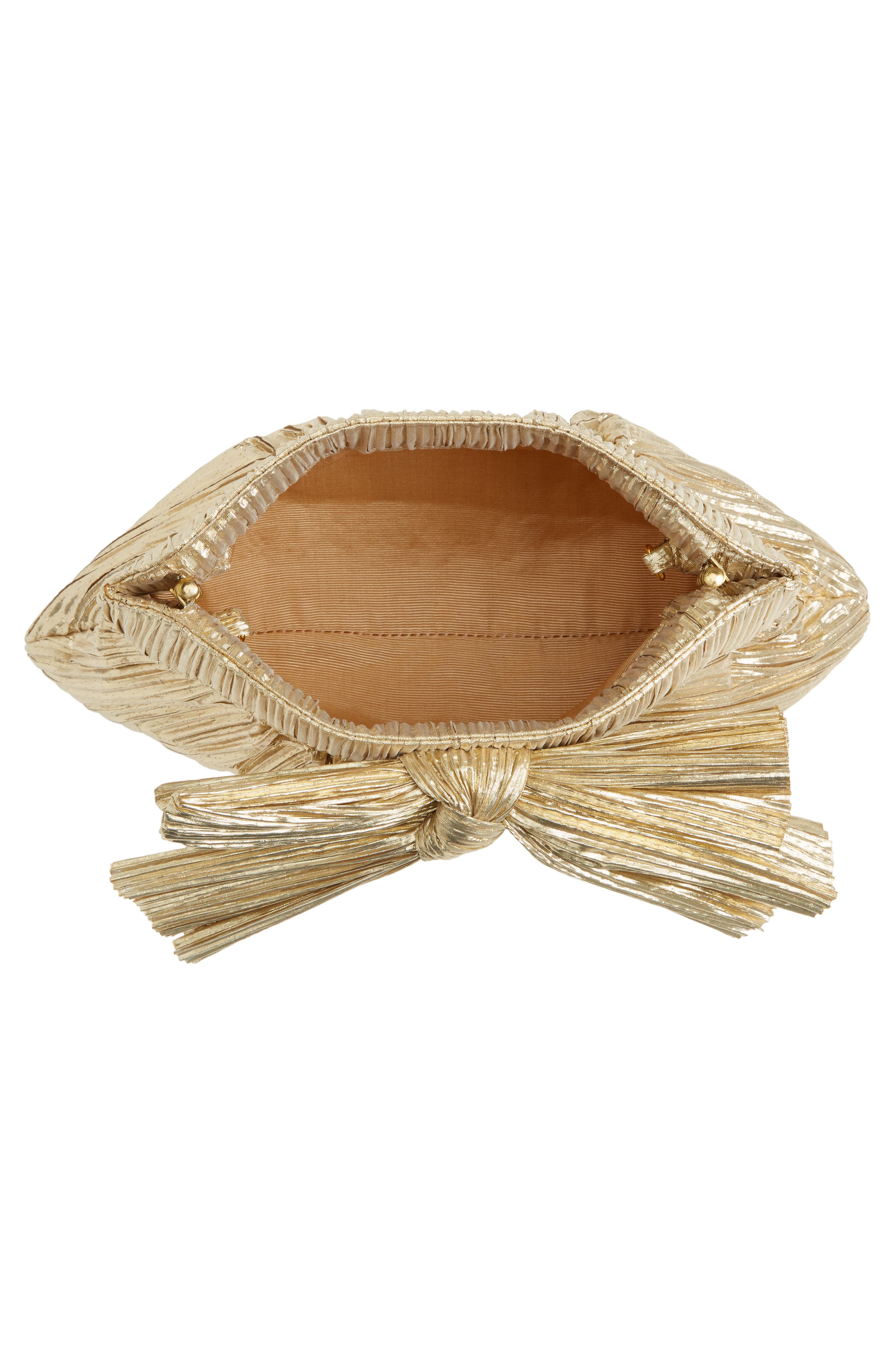 Loeffler Randall Rayne Plissé Clutch, Alternate, color, Gold