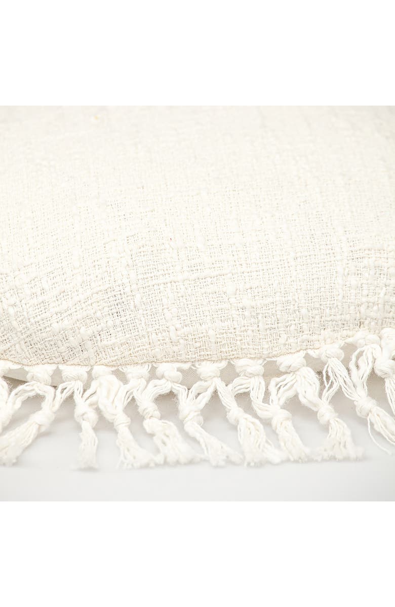 PARKLAND COLLECTION Fringe Throw Pillow, Alternate, color, White