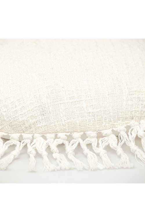 Parkland Collection Fringe Throw Pillow In White
