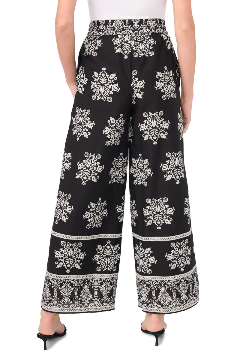 CeCe Ankle Wide Leg Pull-On Pants, Alternate, color, Rich Black