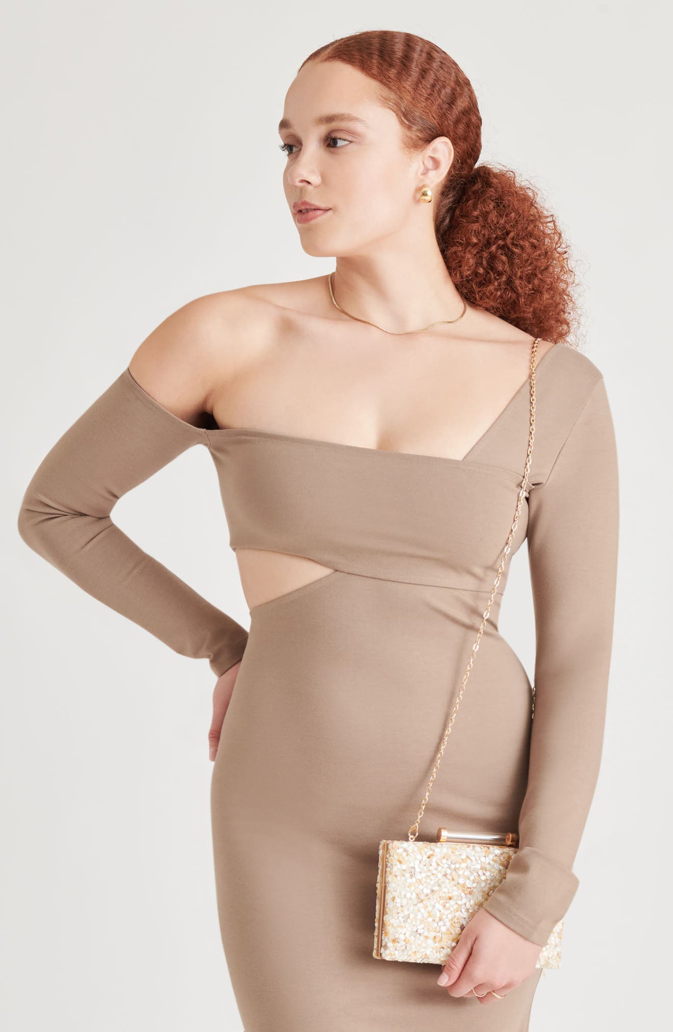 Dolce Vita Rockee Pebble Encrusted Convertible Clutch, Alternate, color, Natural