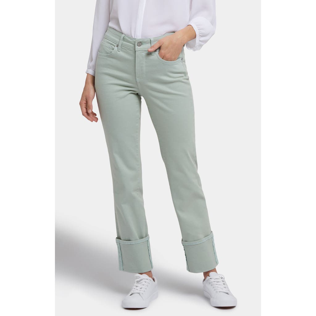 Nydj Marilyn Wide Cuff Straight Leg Jeans In Green