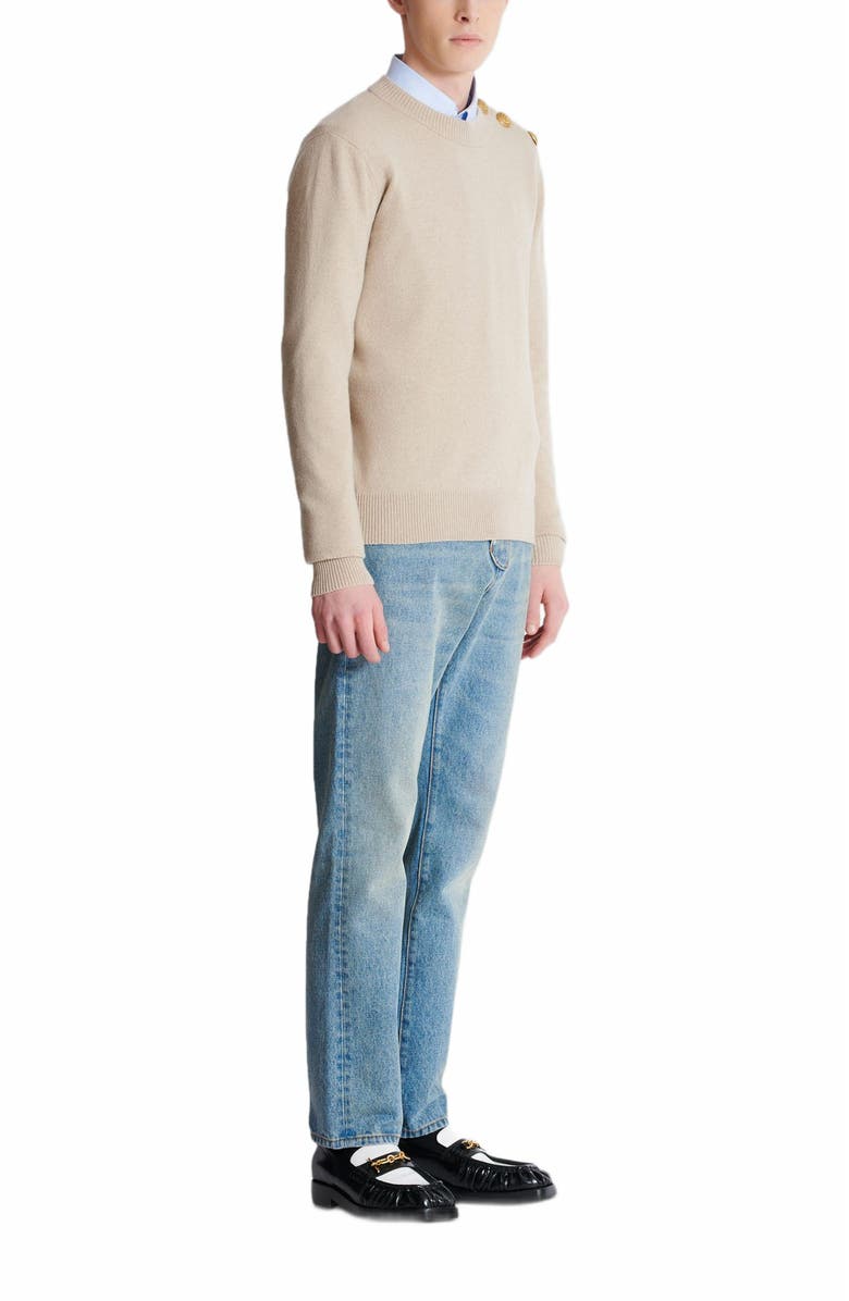 Balmain Eco-Cashmere Jumper, Main, color, Beige