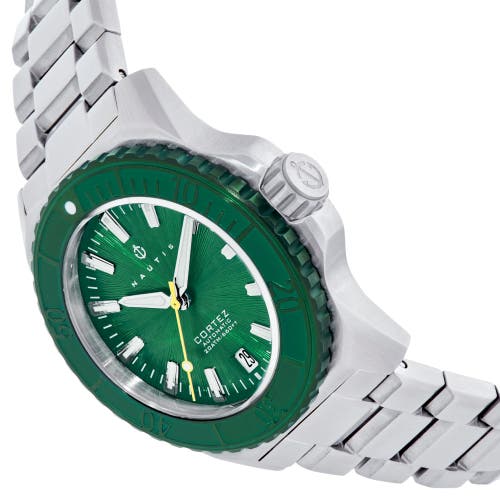 Nautis Cortez Automatic Bracelet Watch W/date - Green In Metallic